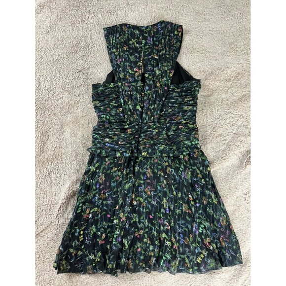 Derek Lam 10 Crosby Black Ruched Pleated Silk Mini Dress Size 4 New - Picture 12 of 14